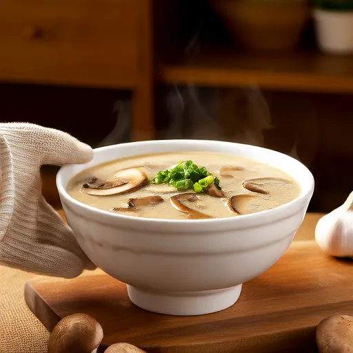 شوربة الفطر الكريمي منخفضة الكربوهيدرات