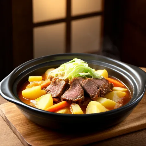 Carne en salazón y repollo en olla lenta