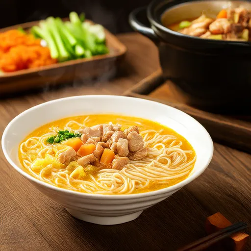 自制烤鸡肉面汤