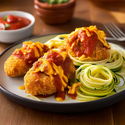 Chicken Parmesan with Zucchini Pasta