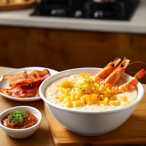 Shrimp and Cheesy Grits with Bacon