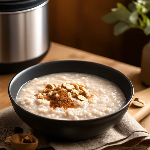 Fiocchi d'avena tagliati a pietra nella pentola a pressione