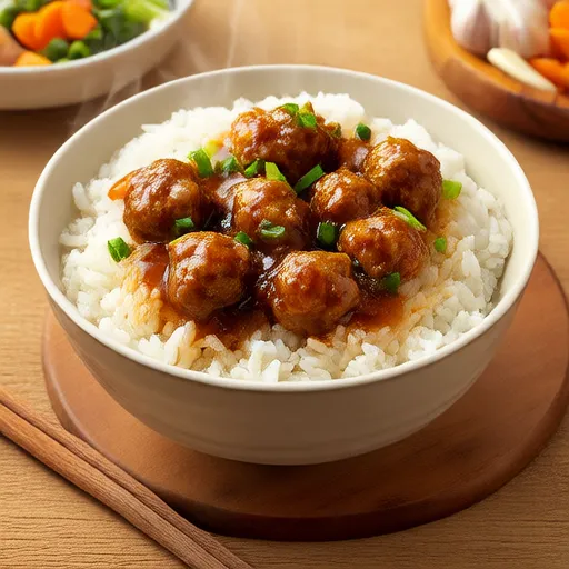 Garlic Ginger Chicken Meatball Bowls