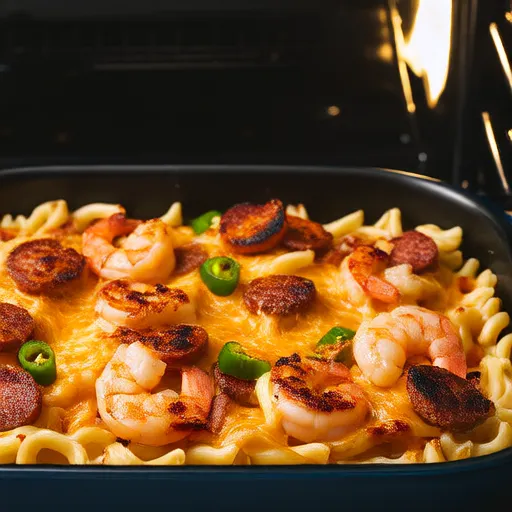 Cajun Shrimp and Sausage Pasta Bake