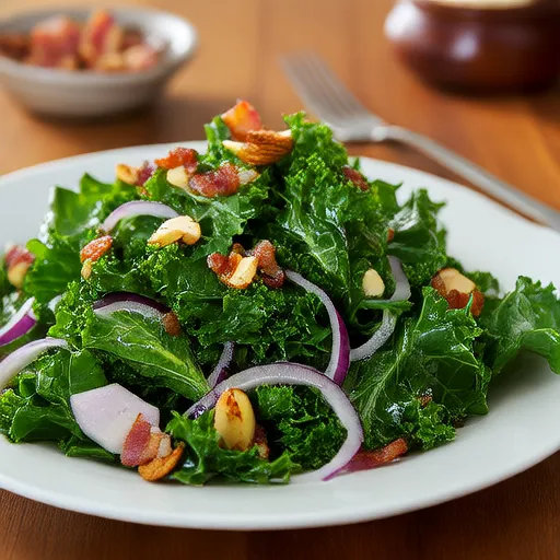 Insalata di Cavolo Riccio Lacinato con Vinaigrette Calda alla Pancetta