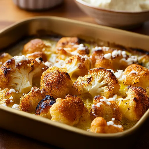 Roasted Cauliflower with Feta