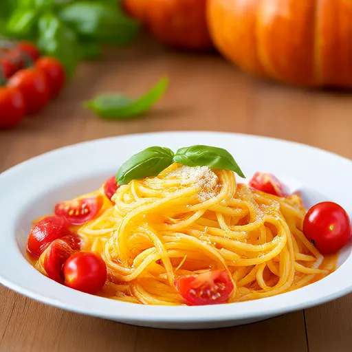 Labu Spaghetti dengan Tomat, Kemangi, dan Parmesan