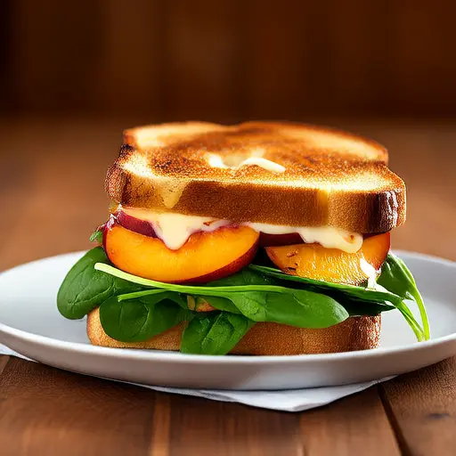 Gegrillter Käse mit Pfirsichen