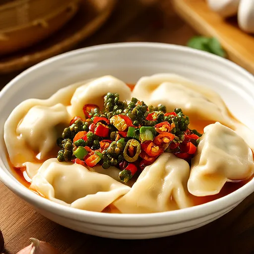Cheese Ravioli with Three Pepper Topping
