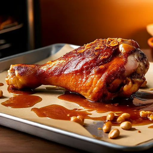 Coxas de Frango Assadas Apimentadas com Mel e Amendoim