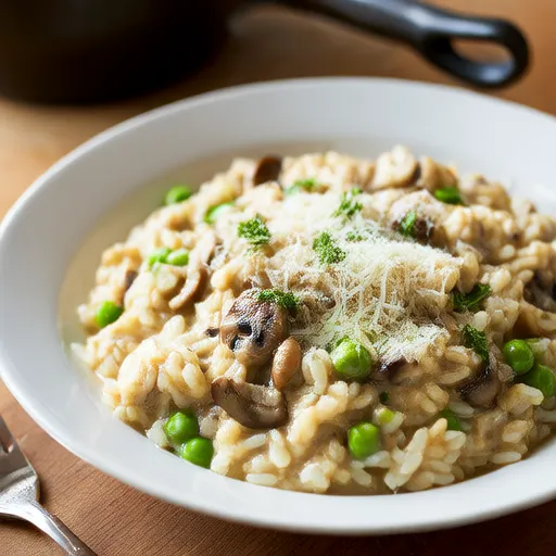 Pilz-Erbsen-Risotto