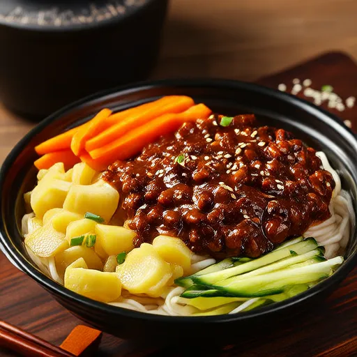 炸酱面（素食韩国黑豆面条）