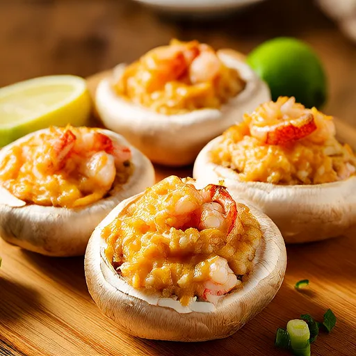 Лучшие грибы, фаршированные морепродуктами