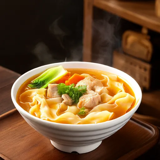 ซุปไก่เส้นก๋วยเตี๋ยวแบบคุณยาย