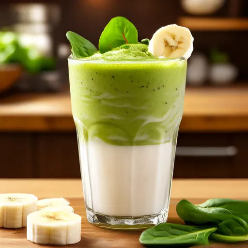 Smoothie mit Banane, Avocado und Spinat