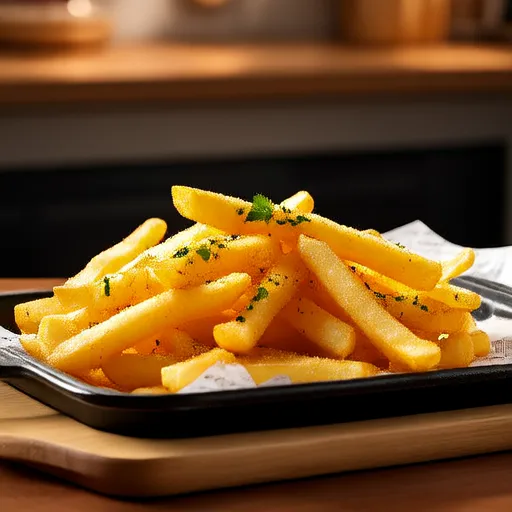 Gefrorene Pommes Frites im Heißluftfritteuse