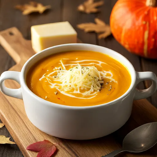 Zuppa di Zucca Butternut con Formaggio Cremoso