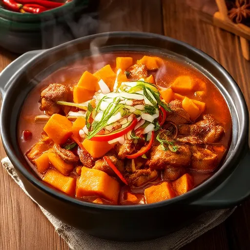 Acı Hindi Tatlı Patatesli Gombo