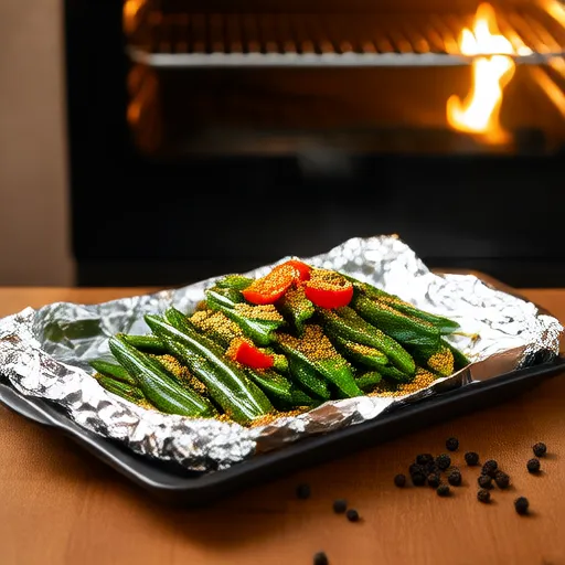 Spiced Roasted Okra with Mini Peppers