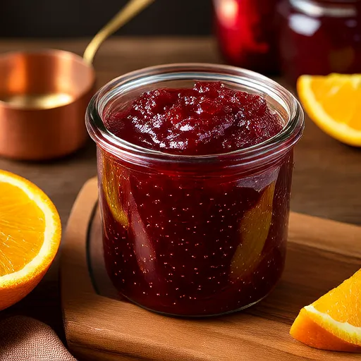Salsa di Mirtilli Rossi Freschi all'Arancia e Alcolica