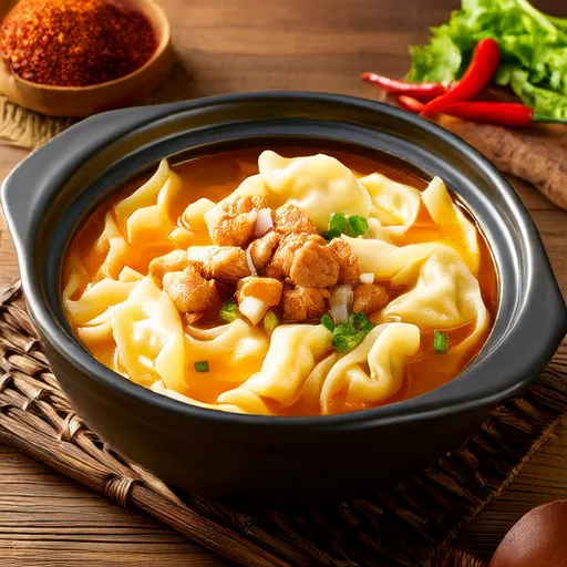鸡肉玉米饼面团汤