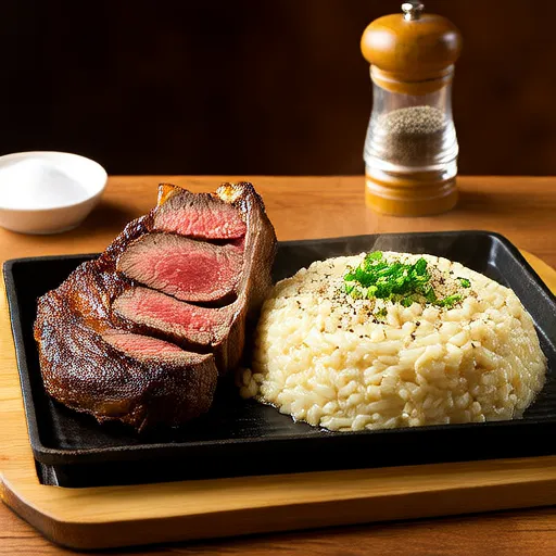 Steak Rib-Eye dan Risotto Jamur