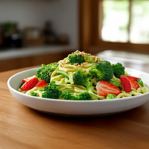 Salada de Orzo com Brócolis e Morango