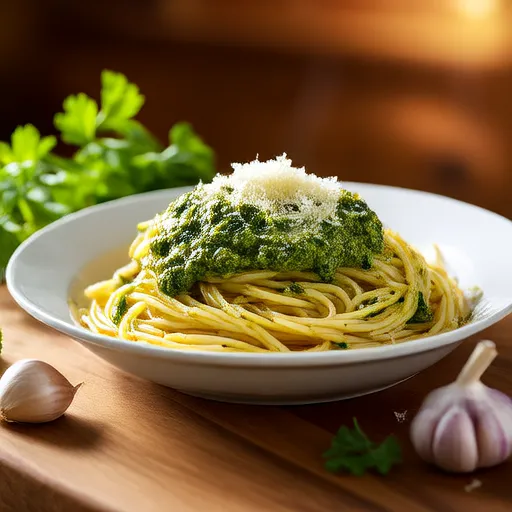 Spaghetti dan Bayam Pesto