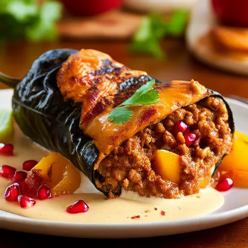 Chiles en Nogada (Cabai Poblano Isi Meksiko dalam Saus Kenanga)