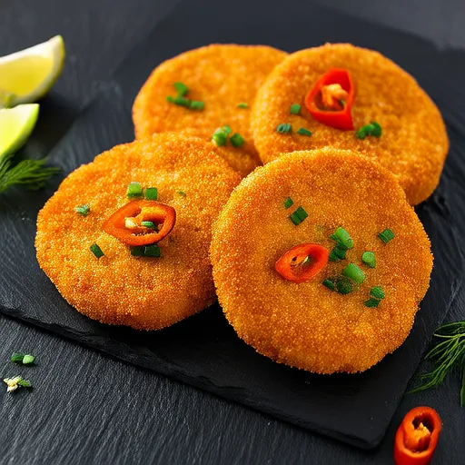 酥脆河鲈鱼饼