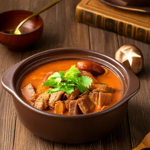 Gumbo de frijoles de ojo negro, cerdo y hojas de mostaza