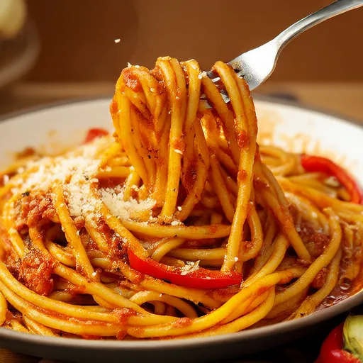 Fettuccine with Sweet Pepper-Cayenne Sauce