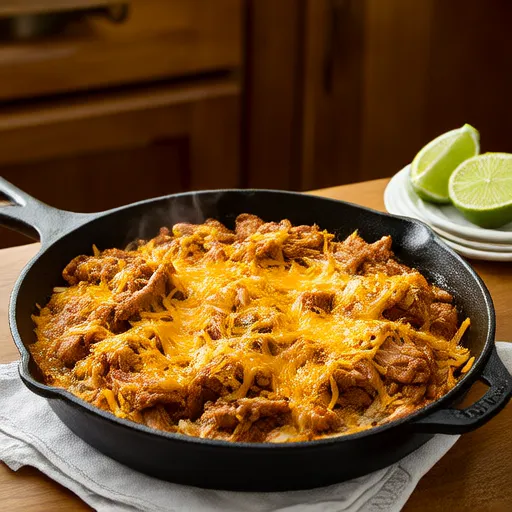 Chilaquiles con Cerdo Desmenuzado