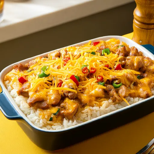 Casseruola di pollo al riso con salsa