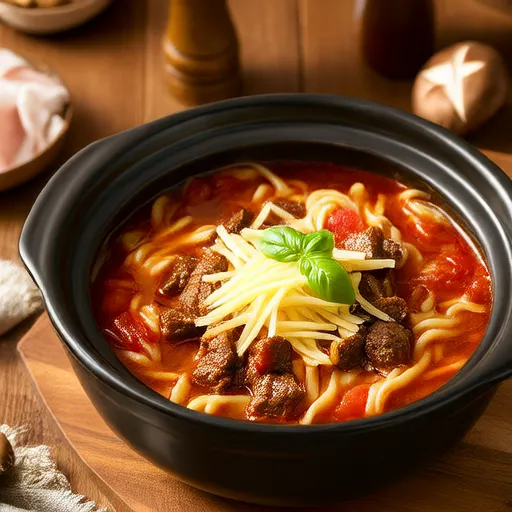 Sopa de lasaña fácil en olla lenta