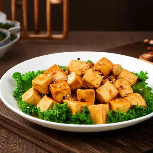 Tofu aux légumes verts