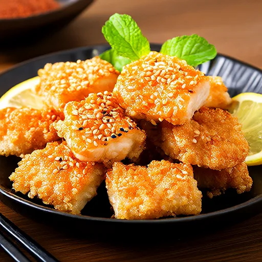 파anko 참깨 코팅 연어 바이트