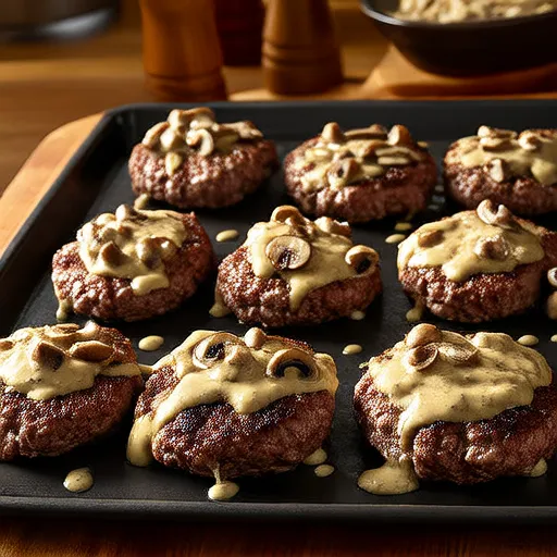 Hamburger Steaks with Creamy Mushroom Gravy