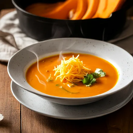Zuppa di zucca butternut con una nota piccante