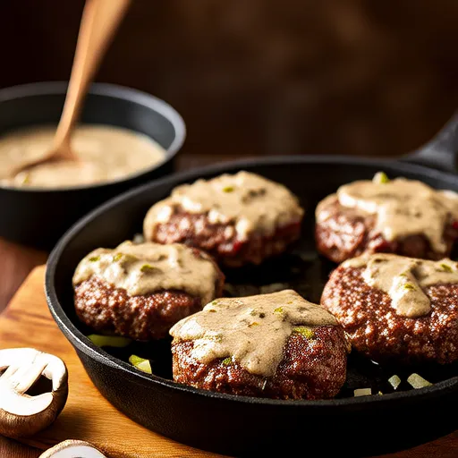 Hamburguesas con Salsa de Champiñones
