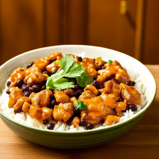 Casseruola di pollo e fagioli neri