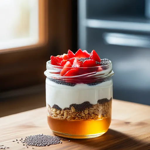 Avena nocturna con fresas y yogur griego