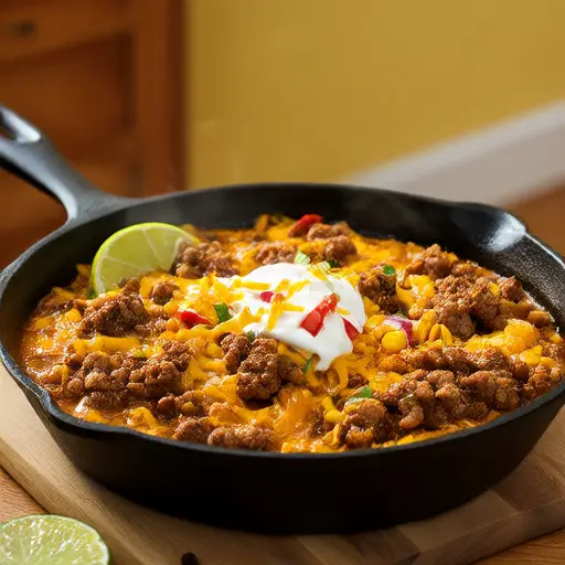 Easy One-Skillet Ground Beef Burrito