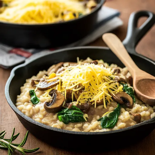 Italienisches Spinat-Pilz-Risotto