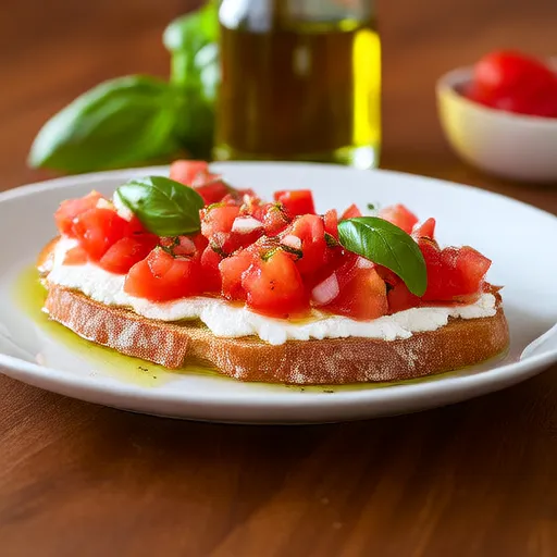 Bruschetta con pomodoro e ricotta salata