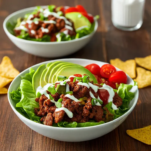 Tazón de Ensalada de Tacos Keto Fácil para 2