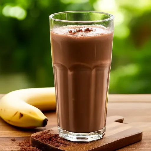 Kakao-, Bananen- und Erdnussbutter-Smoothie