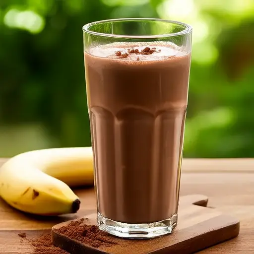 Kakao-, Bananen- und Erdnussbutter-Smoothie