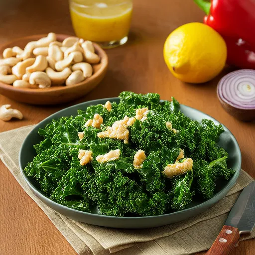 Raw Cashew Cheesy Kale Chips