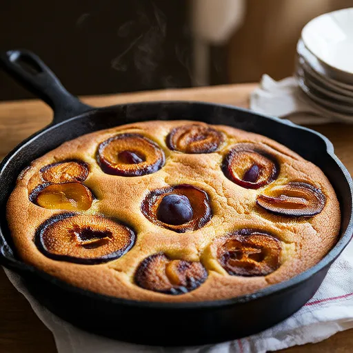 Spiced Plum Upside-Down Cake with Oats